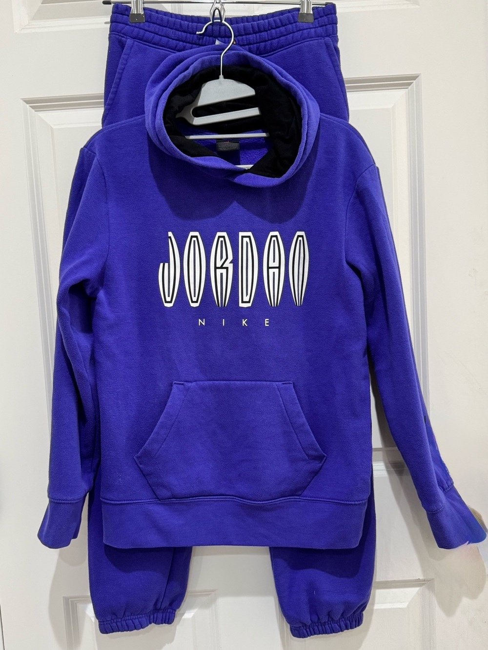 Nike Air Jordan Youth Boys Purple Pullover Hoodie Pant Set Size L (12-13y)